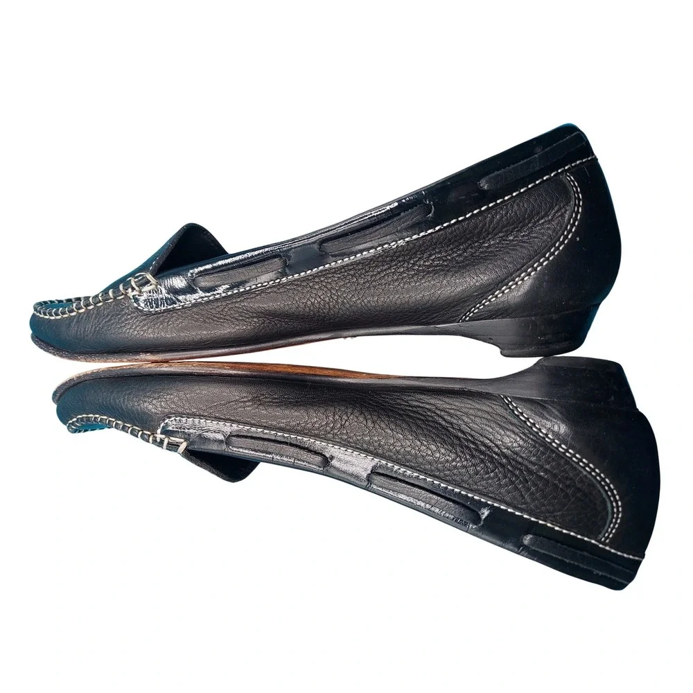 Cole Haan Black Pebbled Leather Penny Loafers w/ Air Cushion Insole 8B